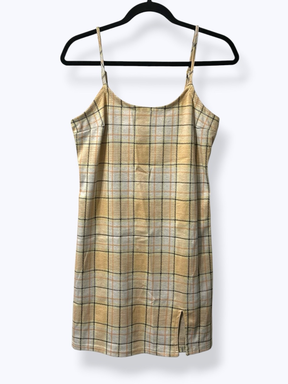 J for Justify Yellow Plaid Mini Dress